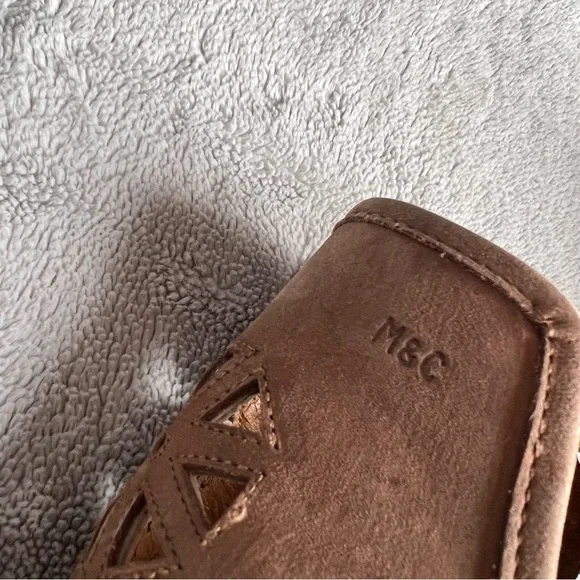 Musse & Cloud Athena Leather Laser Cut Western Ankle Boot Booties Tan Brown 10 - Picture 10 of 17